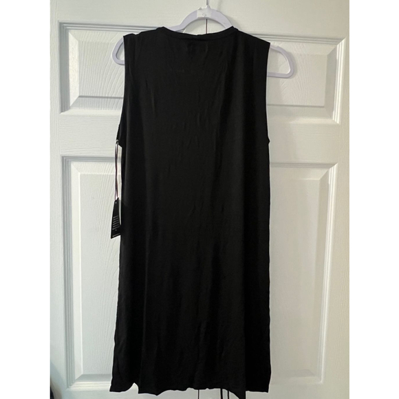 Women's Michael Lauren Black Sleeveless Dress w drawstrings front Size M NWT - Picture 8 of 10